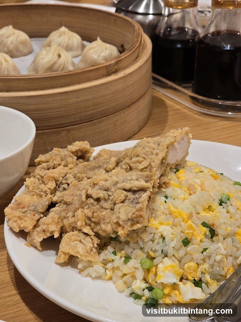 Fried Pork Chop with Fried Rice and Soup Dumplings