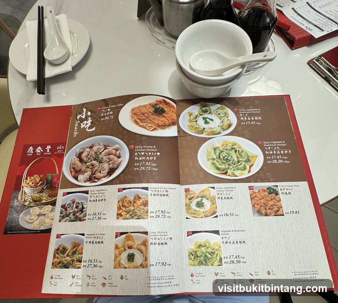 Snacks Menu