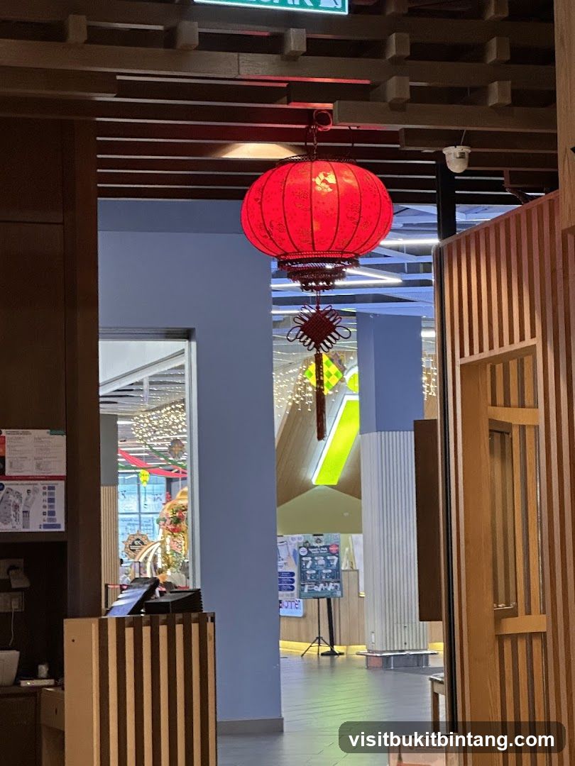 Interior view with Chinese lantern