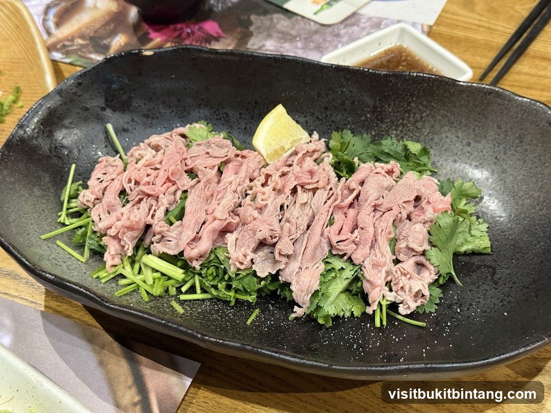 Thinly Sliced Beef with Herbs