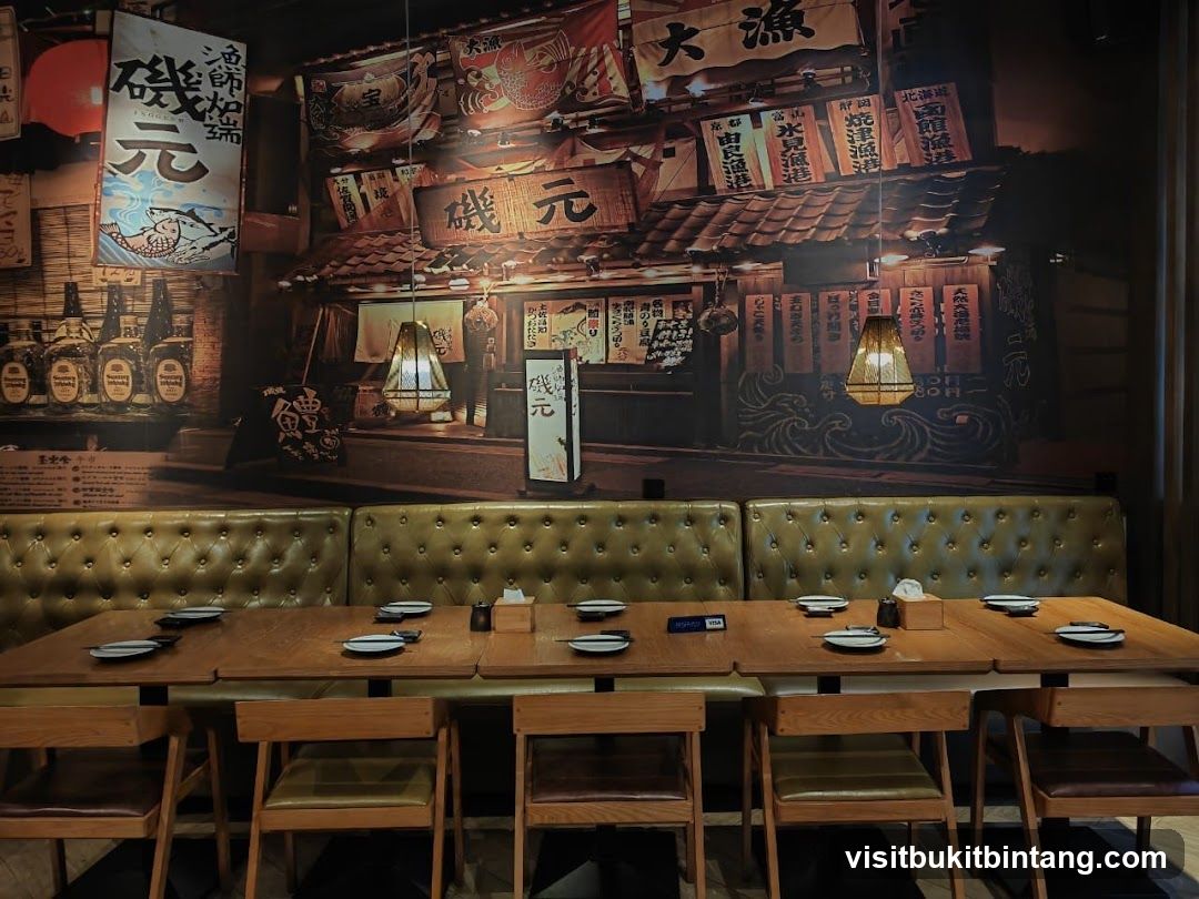 Restaurant Interior with Japanese Mural