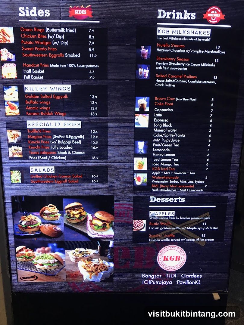 Sides, Drinks, and Desserts Menu