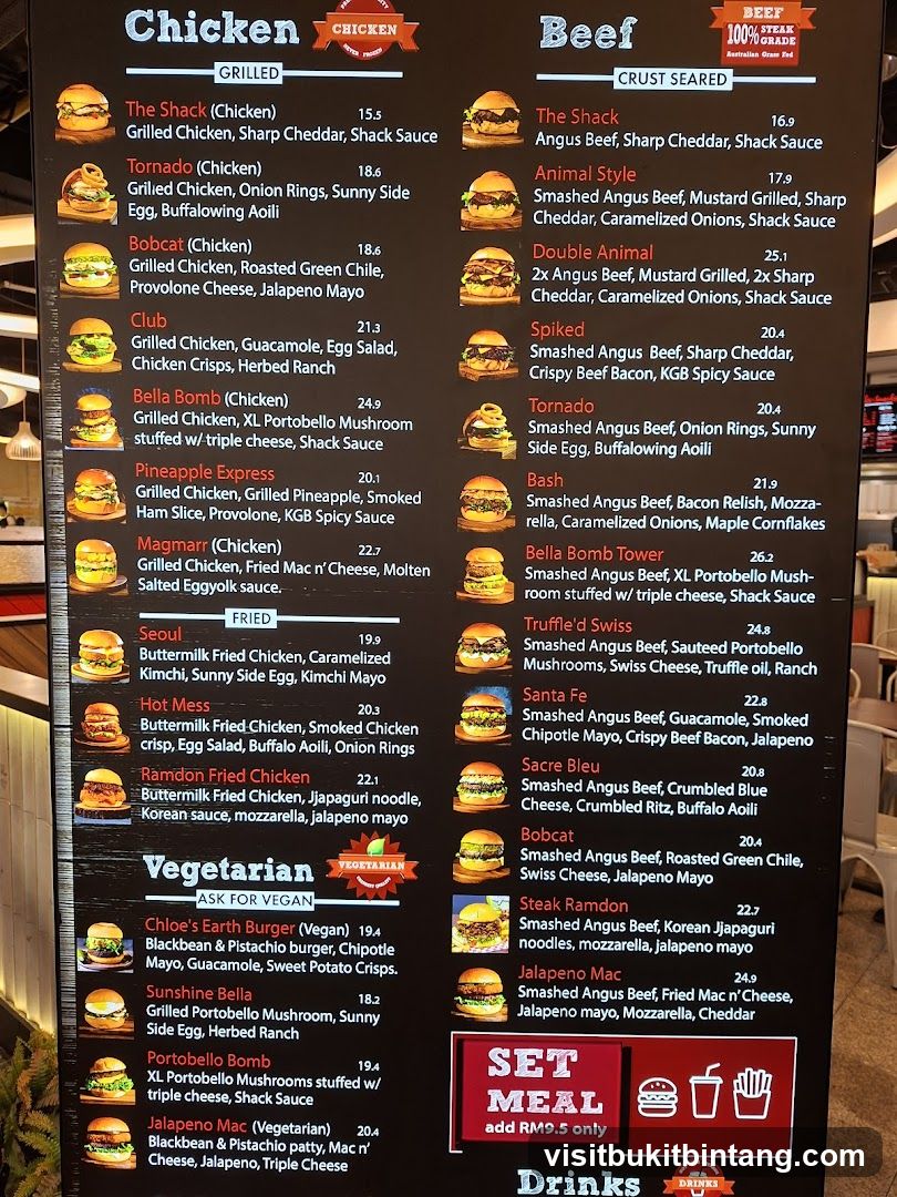 Chicken, Beef, Vegetarian