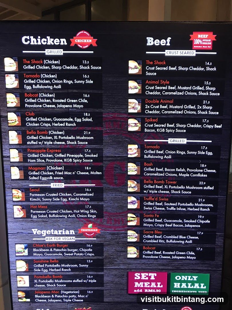 Chicken and Beef Menu
