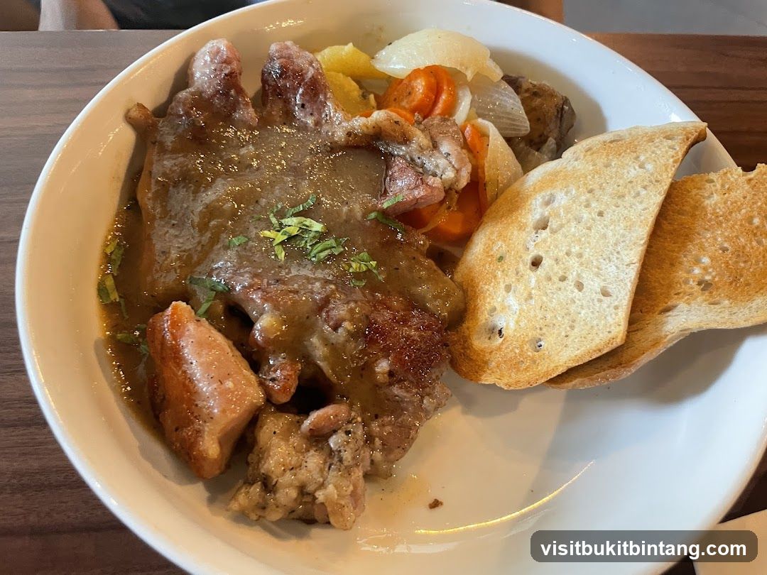 Pork Dish with Vegetables and Toast