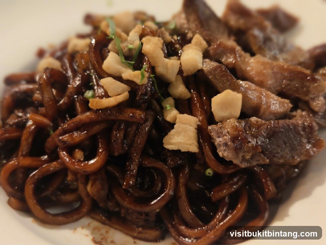 Noodles with Sliced Meat and Crispy Bits