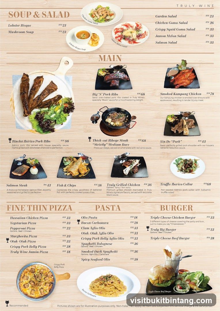 Truly Wine Menu