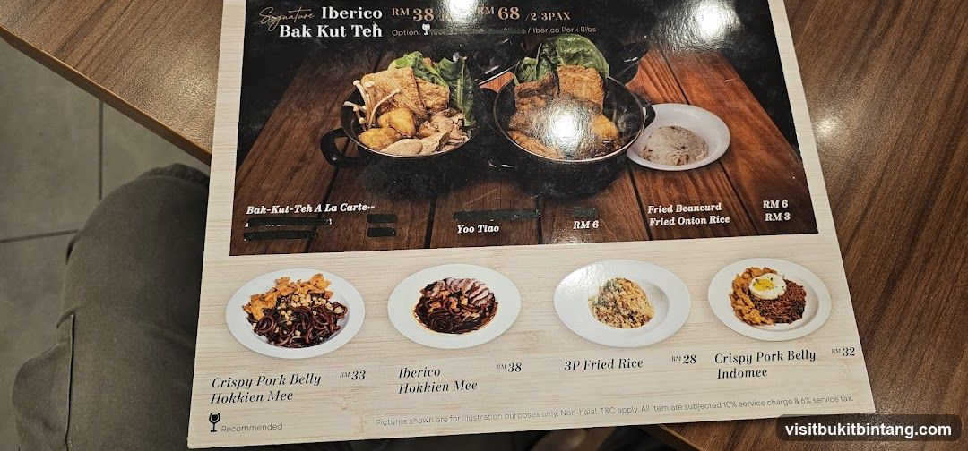 Bak Kut Teh Menu