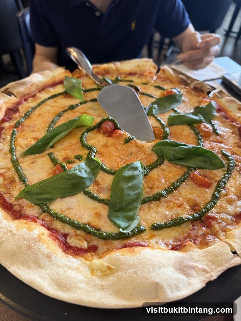 Pizza with Basil and Pesto