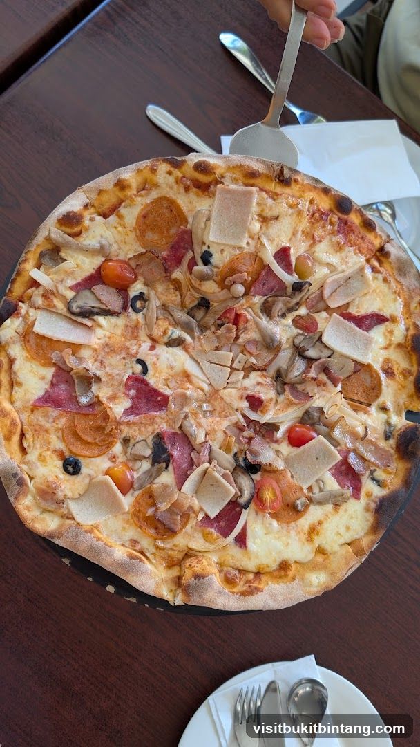 Pizza with various toppings