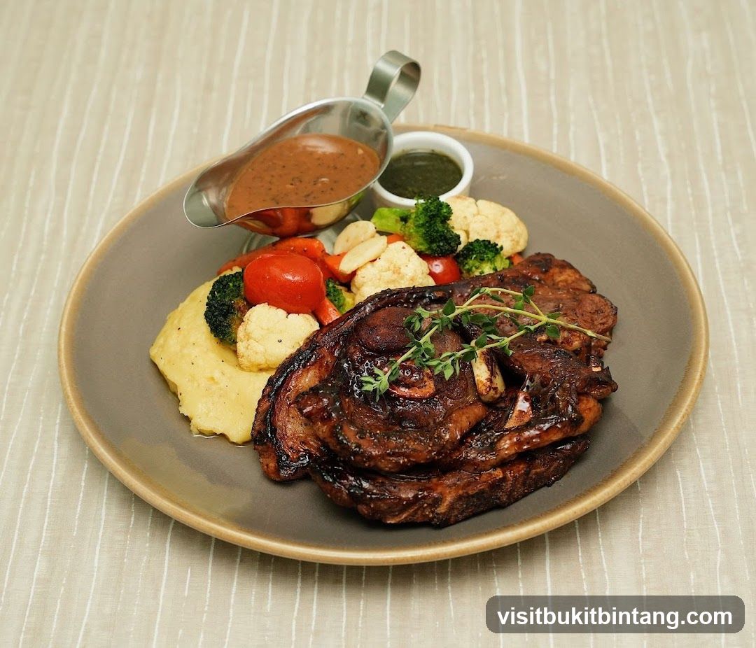 Steak with Vegetables and Sauce