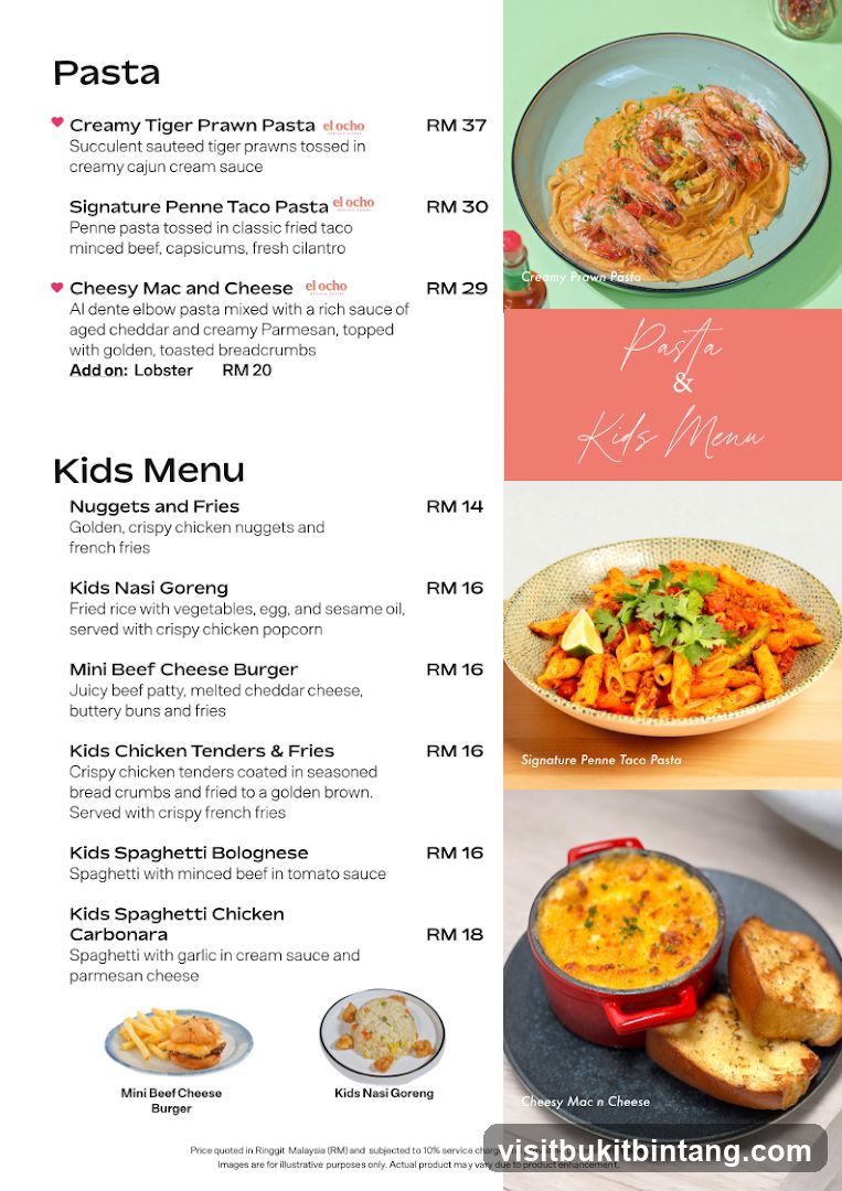 Pasta & Kids Menu