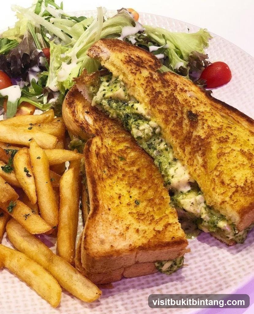 Pesto Chicken Sandwich with Fries