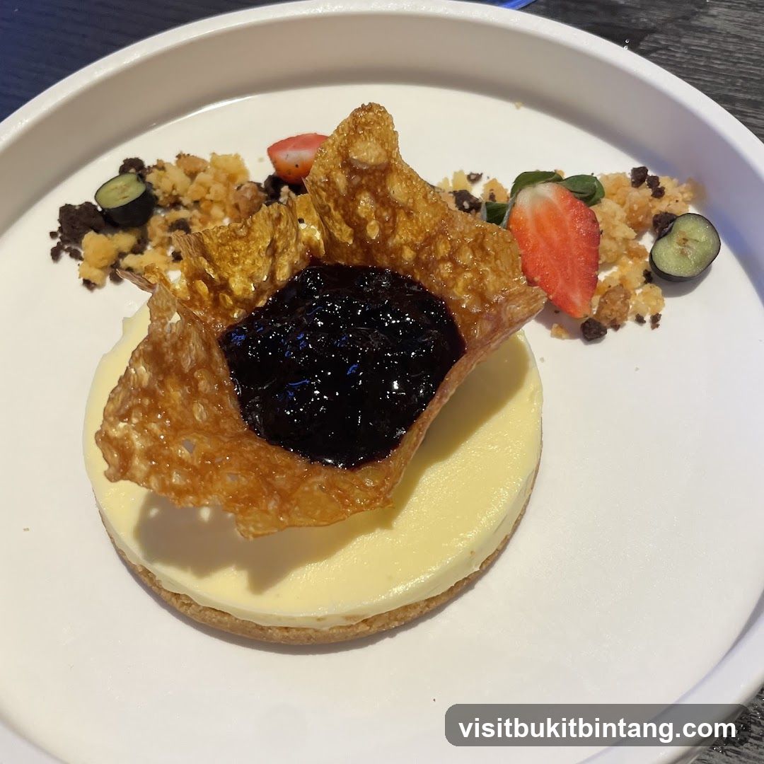 Dessert with Blueberry Compote and Crumble