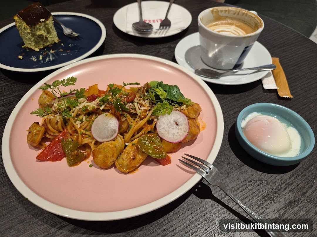 Meal with Pasta and Coffee