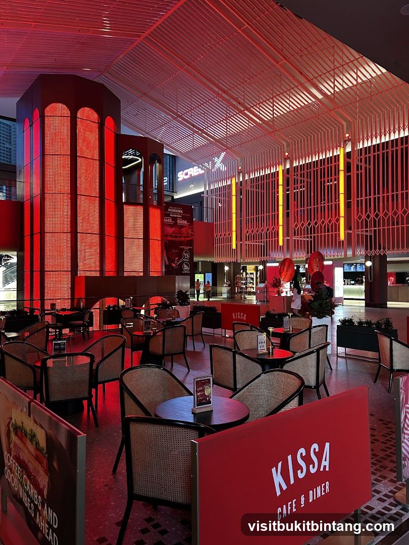 Cafe Interior with Red Lighting