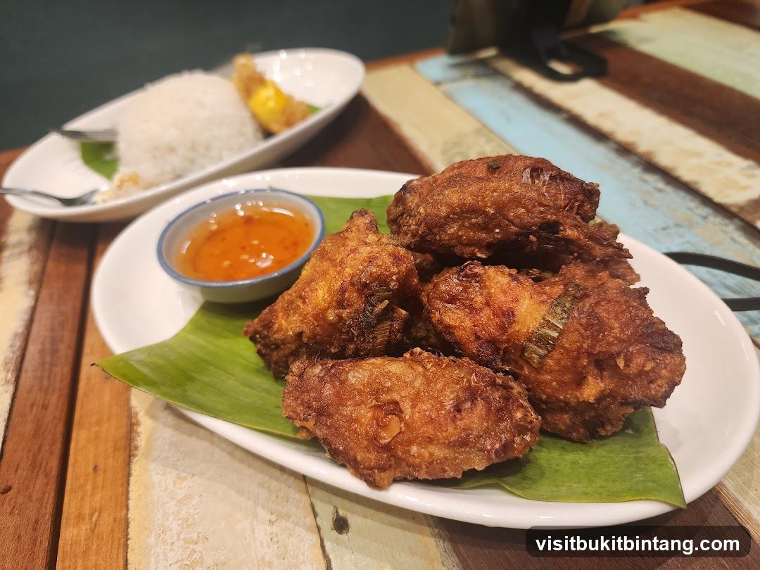 Fried Chicken Wings with Rice