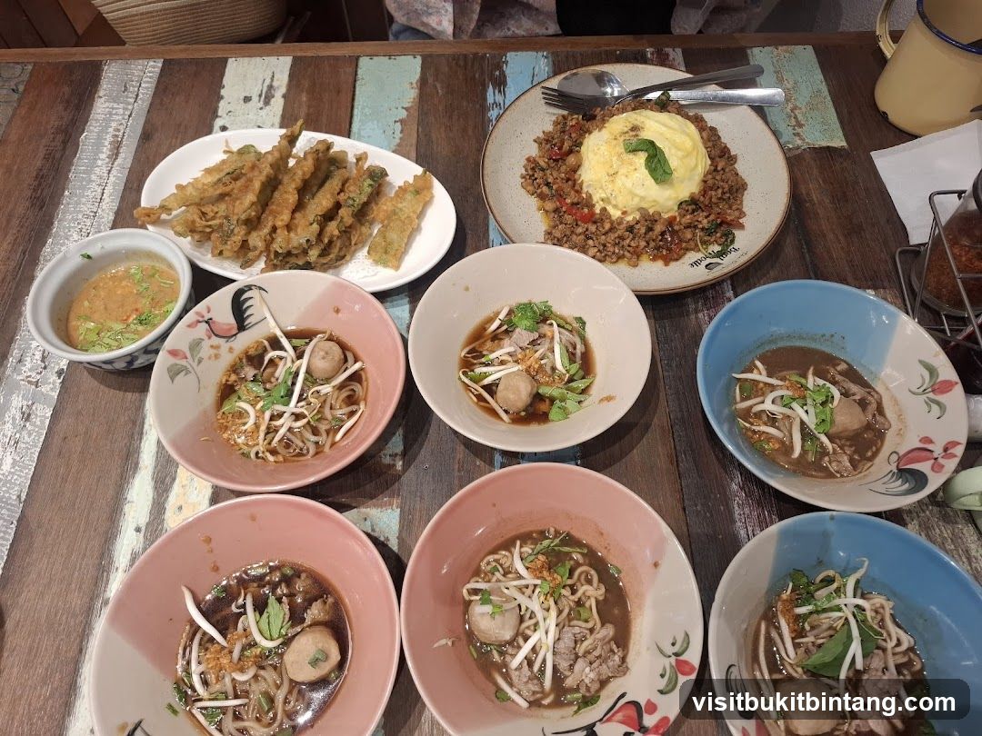 Noodle Soup and Fried Appetizers