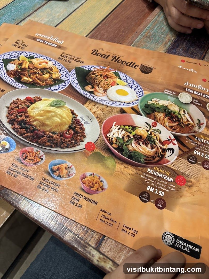 The Original Boat Noodle Menu