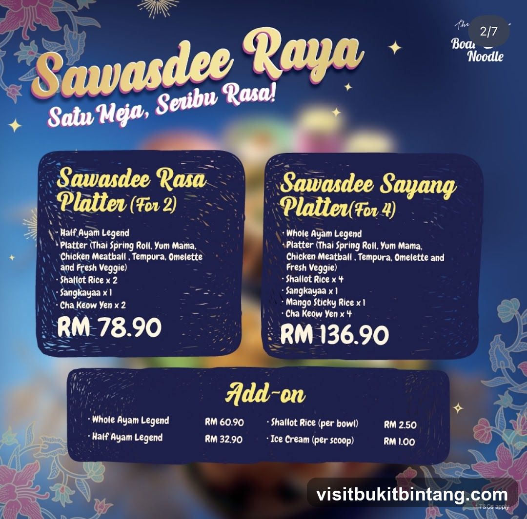 Sawasdee Raya Menu
