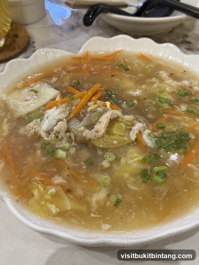 Soup with Shredded Chicken and Vegetables