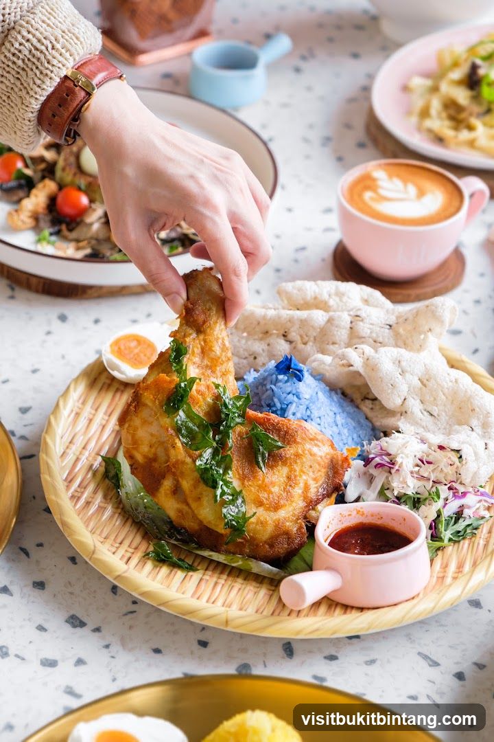 Fried Chicken Platter with Blue Rice