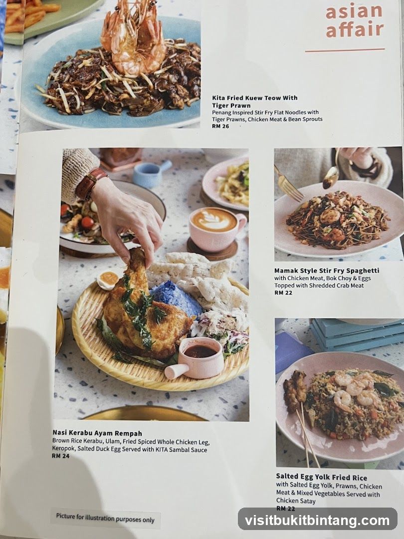 Asian Affair Menu