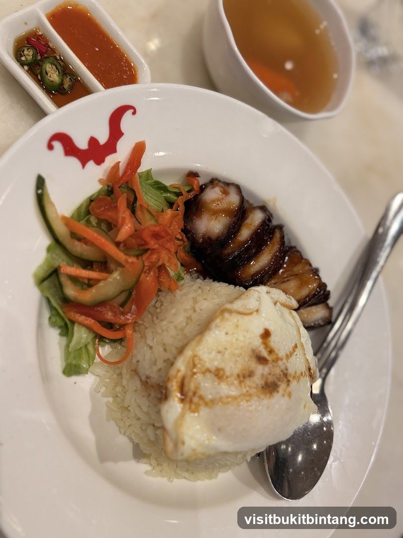 Roast Pork Rice with Egg and Soup