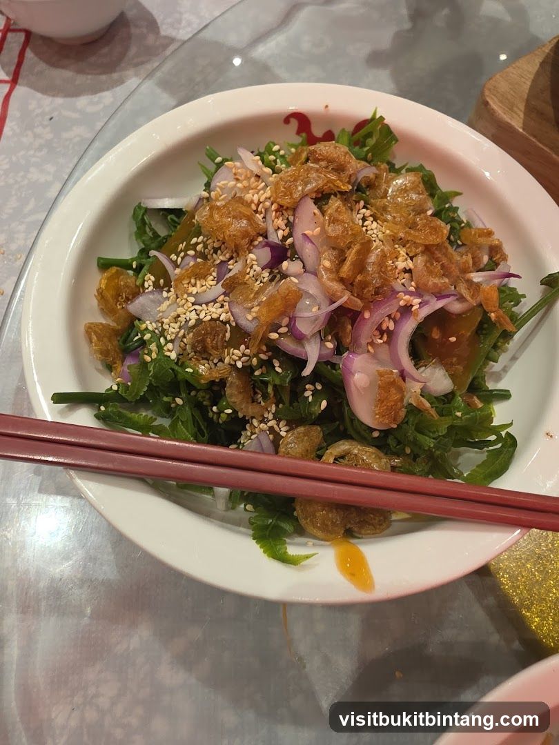 Vegetable Salad with Dried Shrimp and Sesame Seeds