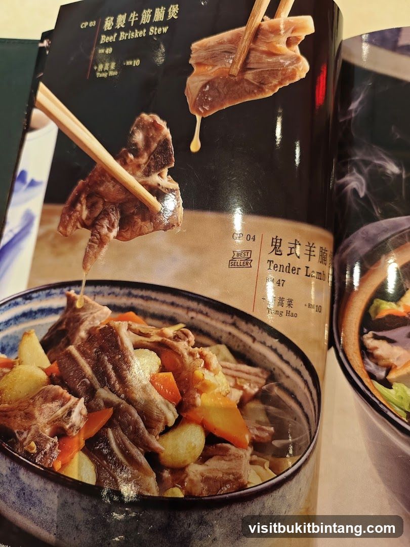 Menu Page with Stews
