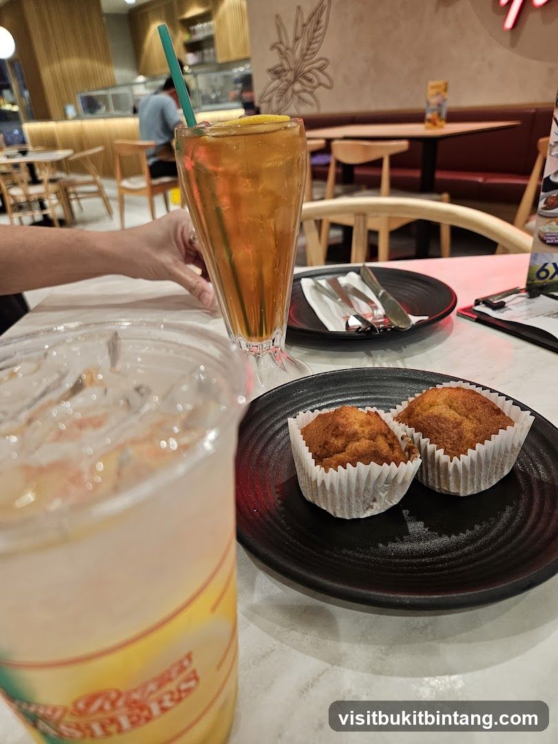 Dessert and Drinks at a Cafe