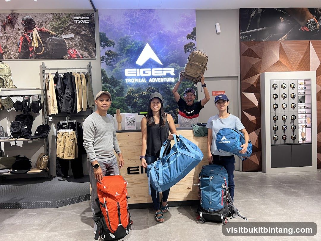 People with backpacks in a store