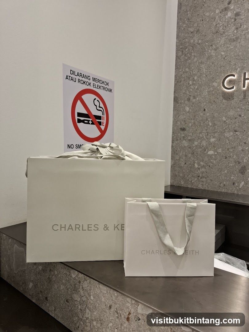 Shopping Bags and No Smoking Sign