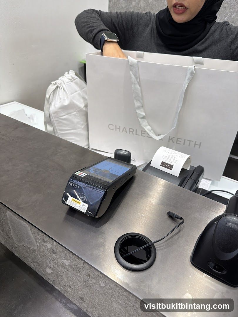 Checkout Counter with Shopping Bag