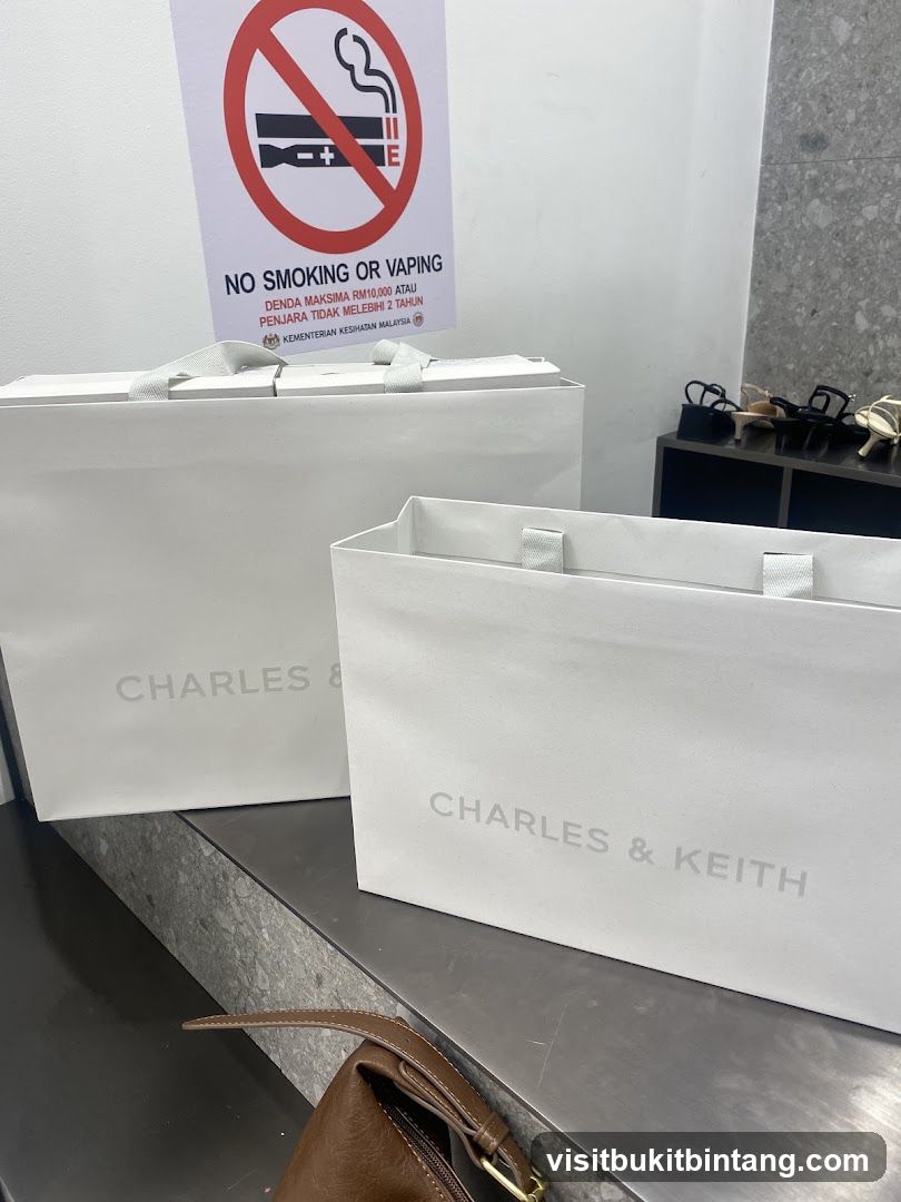 Shopping Bags and No Smoking Sign