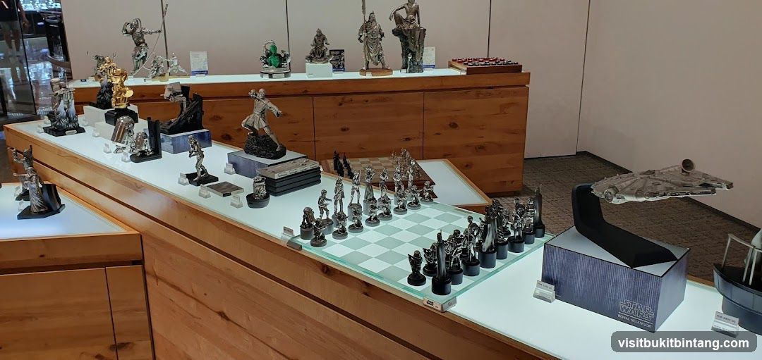 Display of Collectible Figurines and Chess Sets