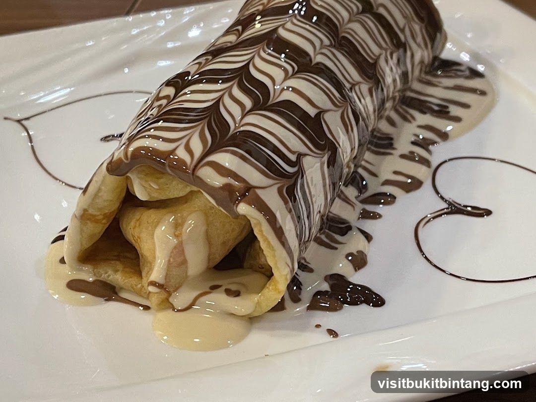 Chocolate Drizzled Crepe