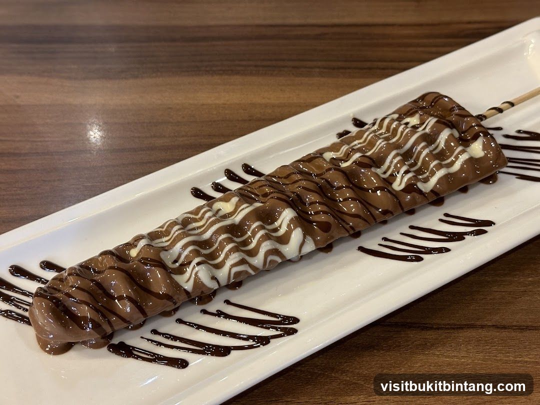 Chocolate Drizzled Dessert on a Stick