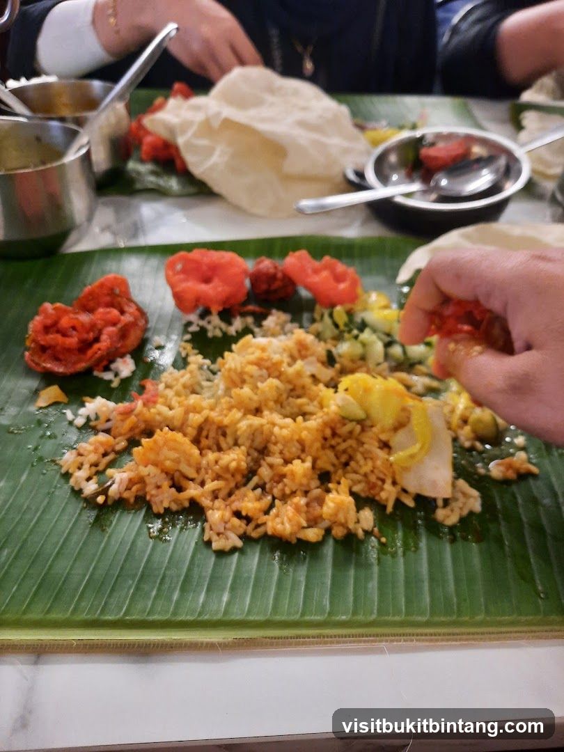 Indian Meal on Banana Leaf