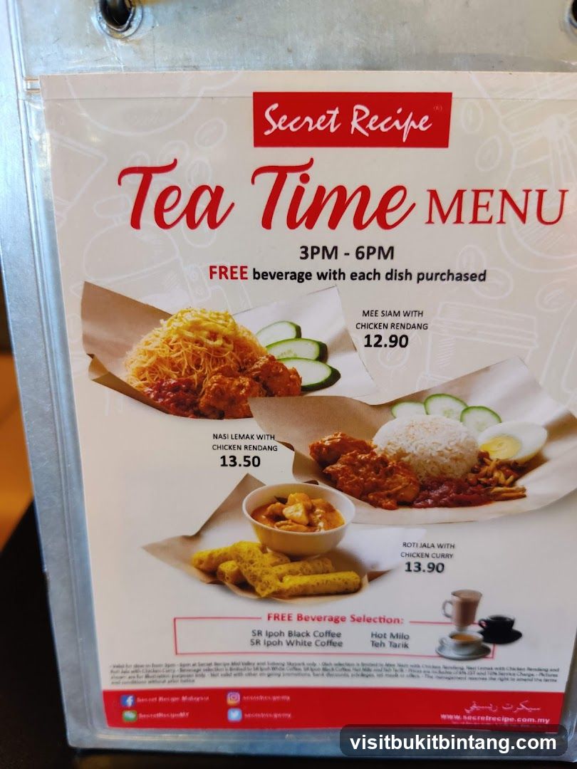 Secret Recipe Tea Time Menu
