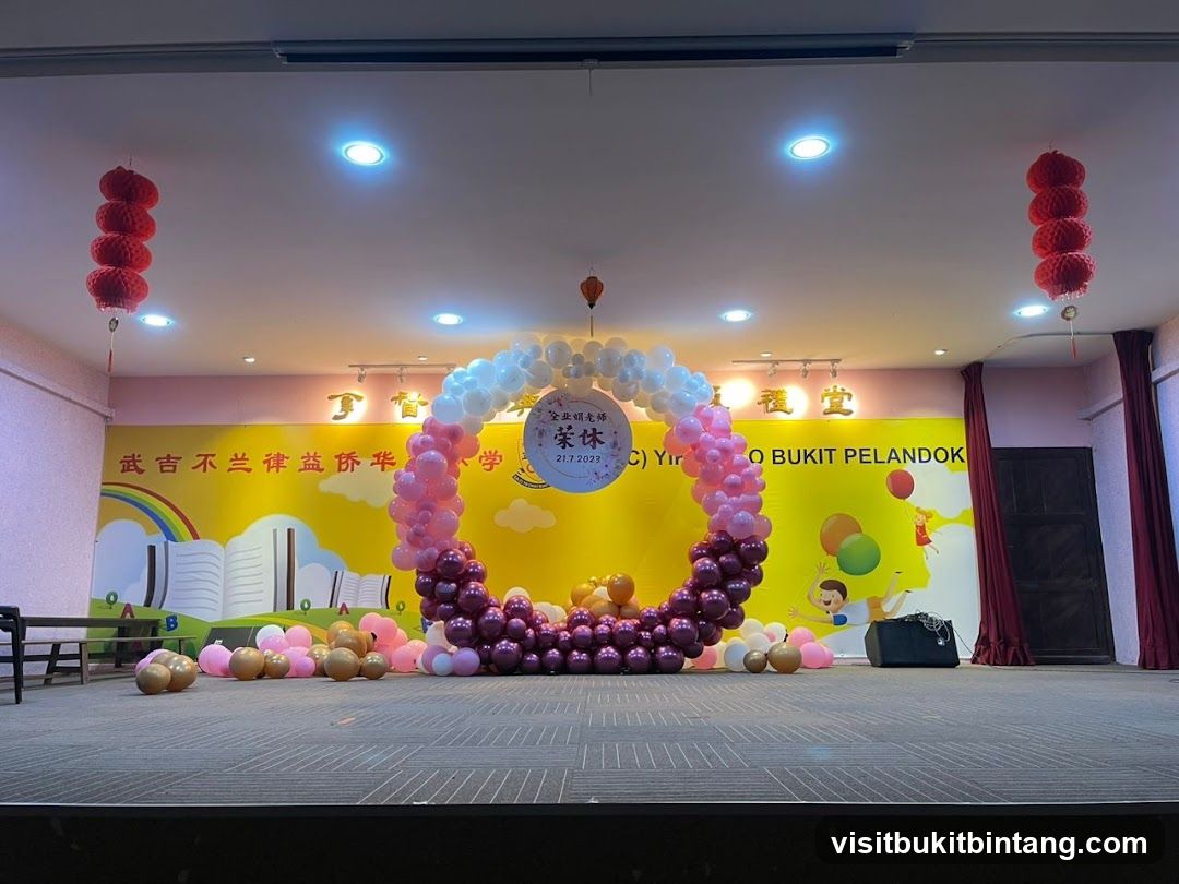 Stage Decoration with Balloons and Lanterns