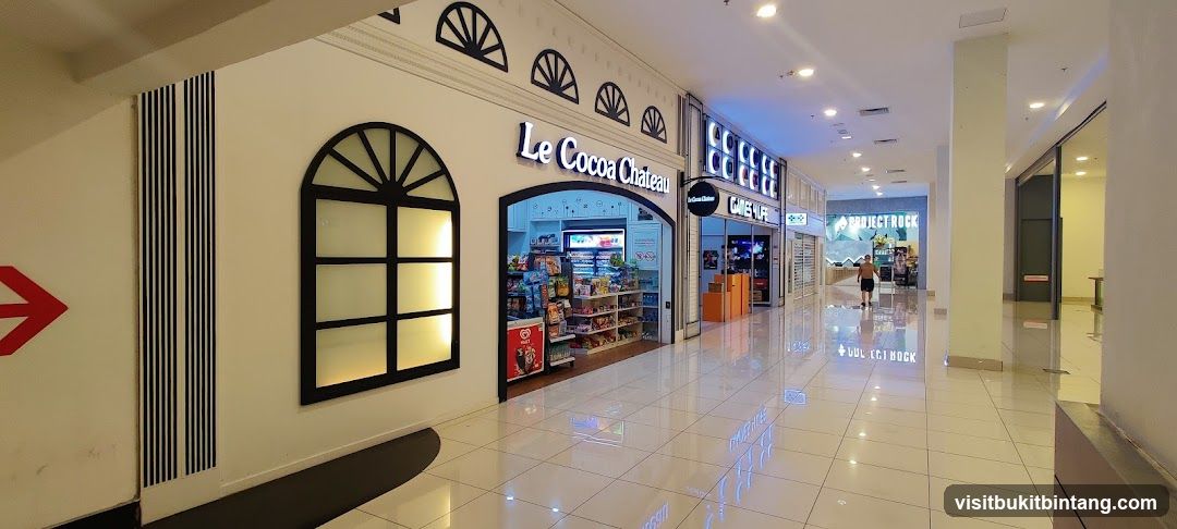 Le Cocoa Chateau and adjacent stores