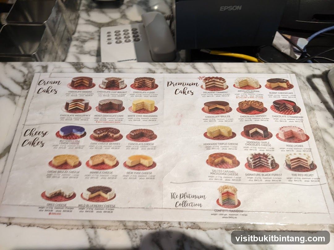 Cake Menu