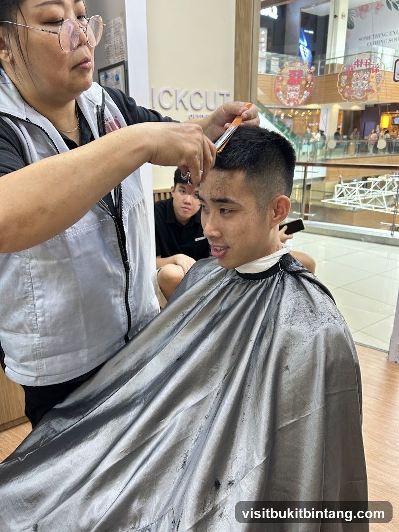 Haircut in Progress