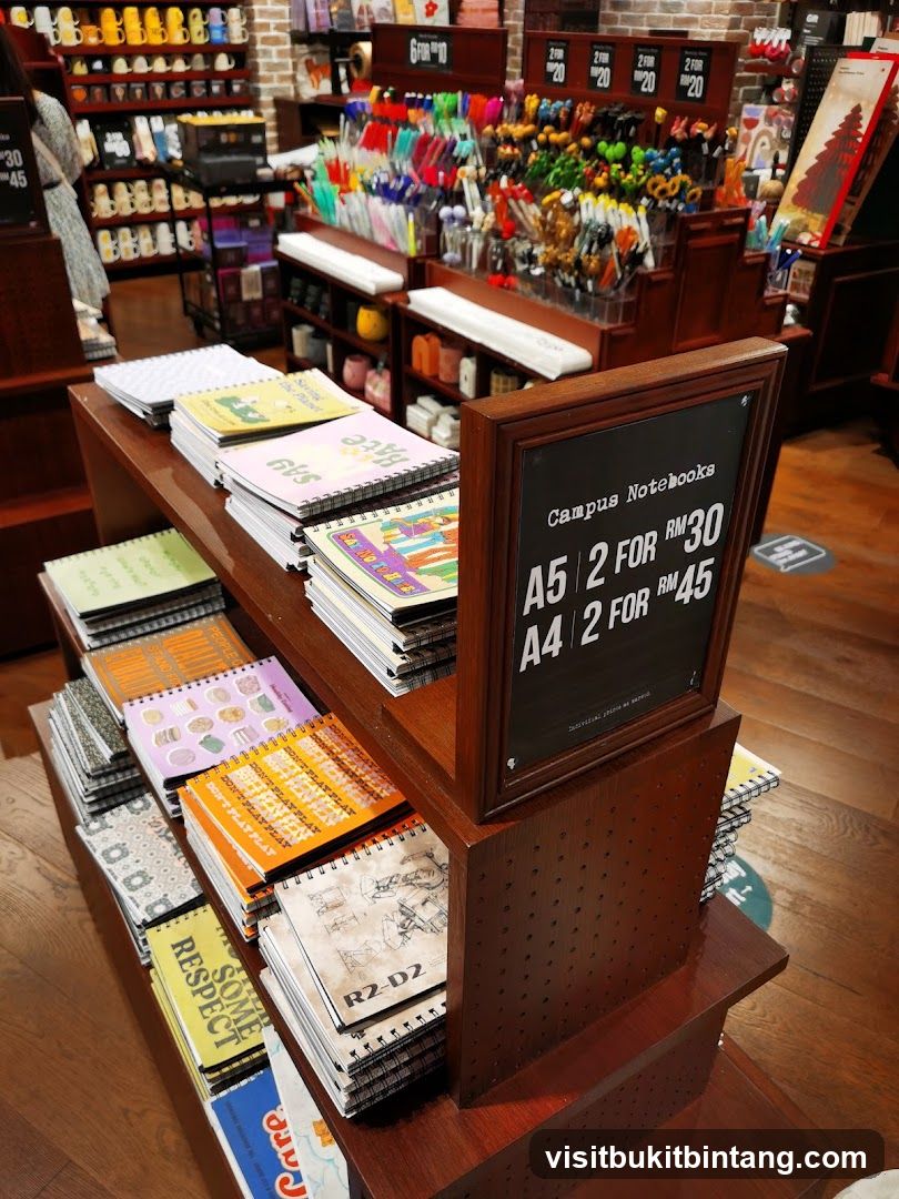 Notebooks and Pens Display