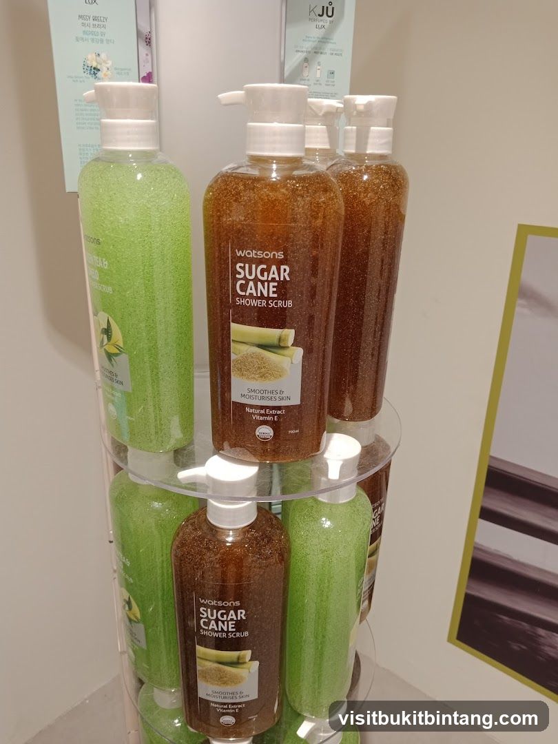 Watsons Shower Scrubs Display
