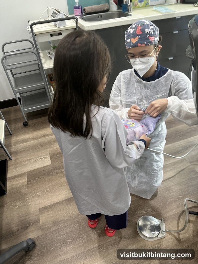 Dentist with child patient