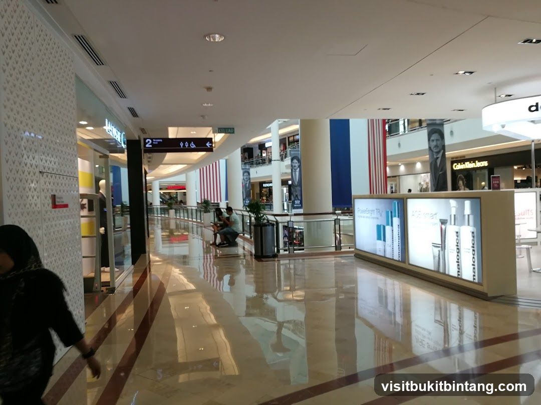 Mall Interior with Storefronts and Displays