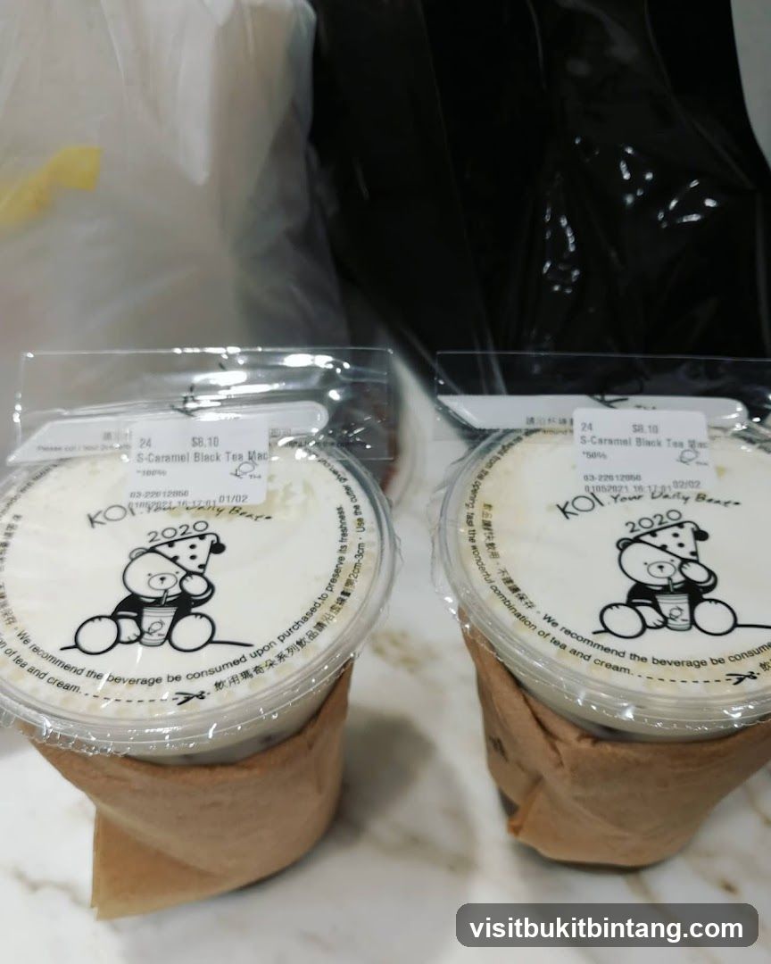 Two bubble tea drinks