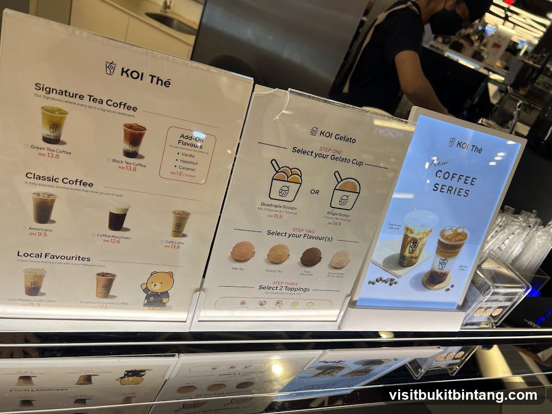 KOI Thé Menu